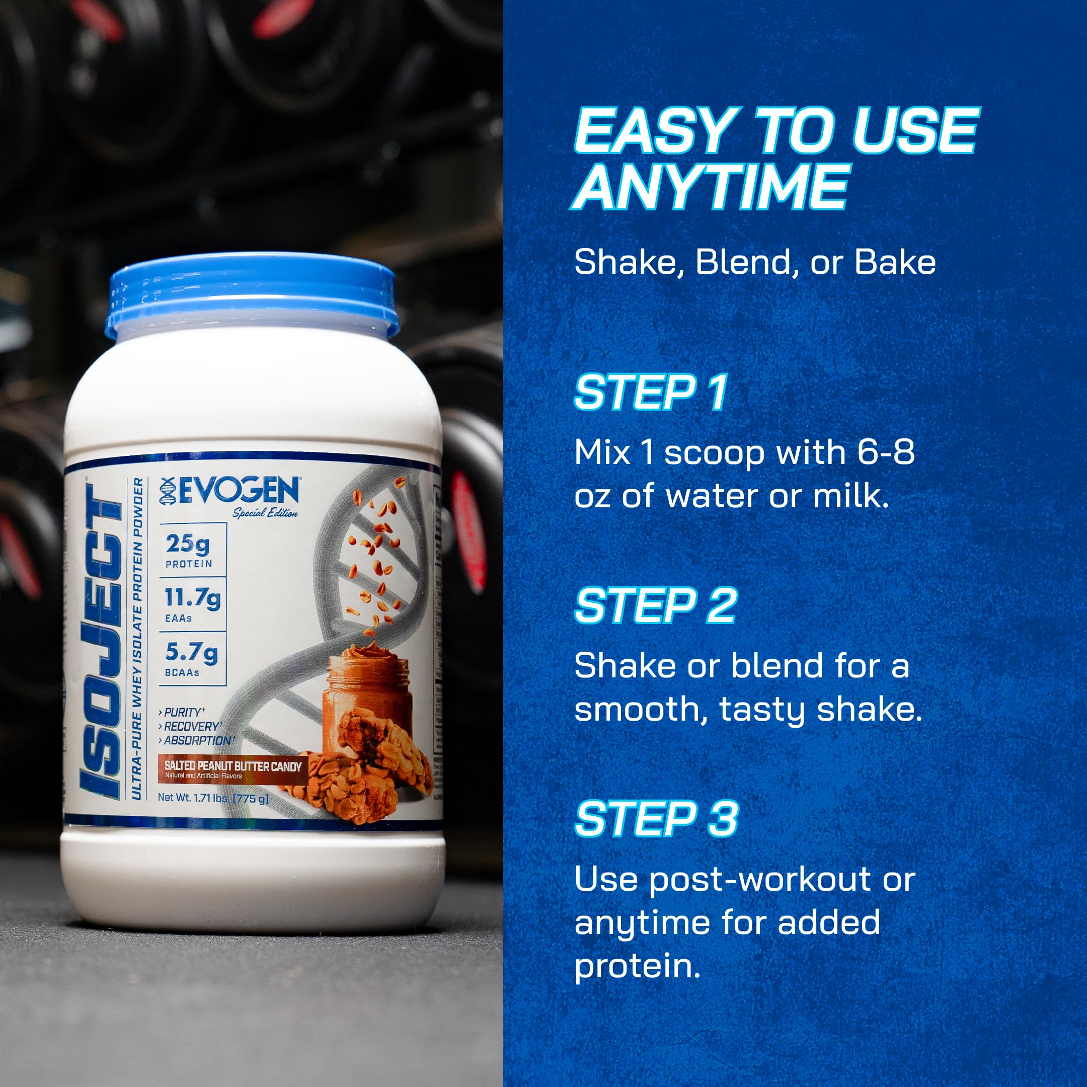 Evogen Isoject branding with Hany Rambod signals pro-level formulation.