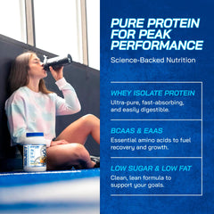 Close-up of Isoject label highlights purity and clean nutrition benefits.