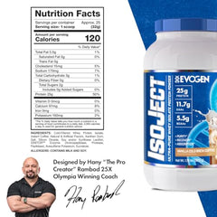 Evogen Isoject Vanilla Cold Brew coffee glass highlighting convenient protein mix.