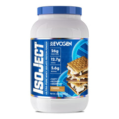 Evogen Isoject whey protein powder jar for quick, high-protein shakes