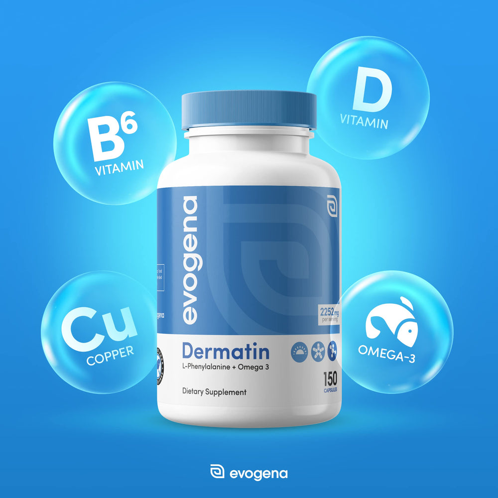Evogena Dermatin Omega-3 capsules close-up for skin barrier support