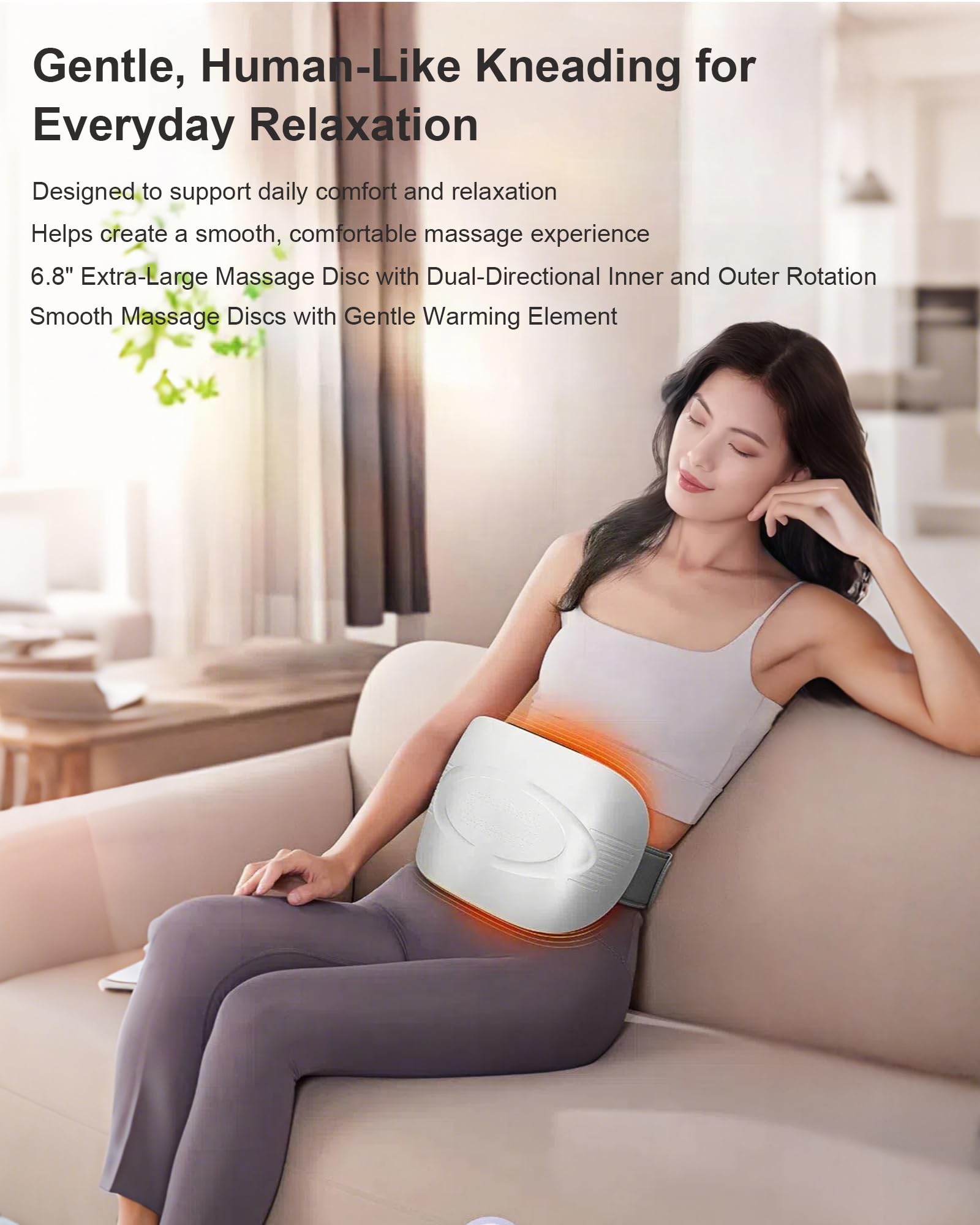 EvokeJoy Abdominal Massager Belt back view showing adjustable strap