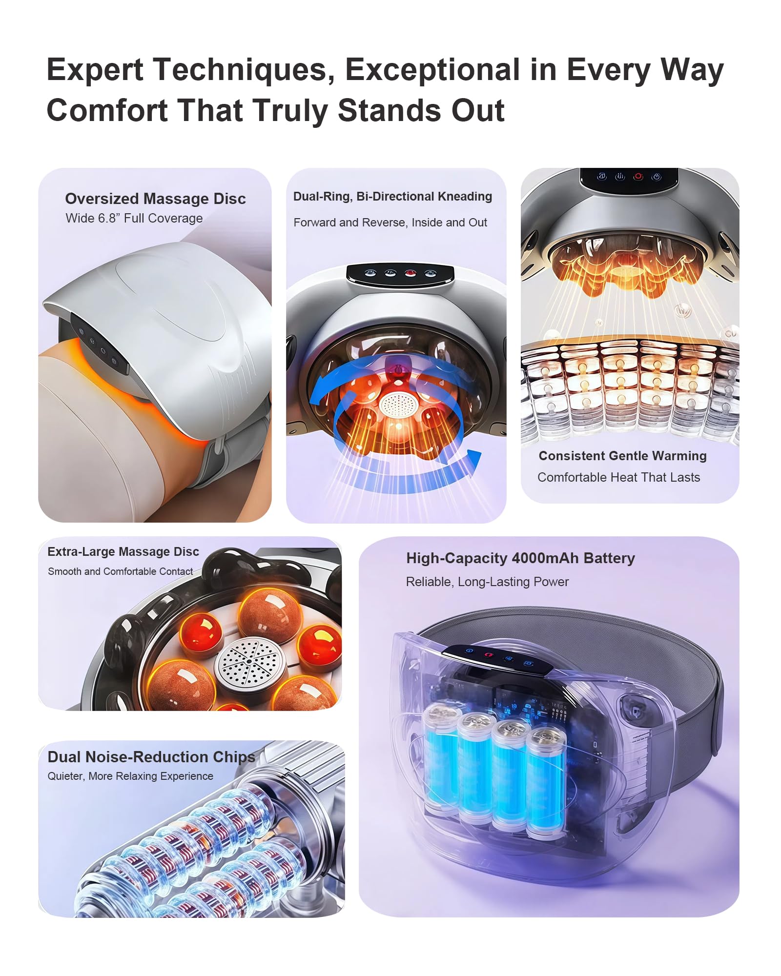 EvokeJoy belt warmth feature demonstrating gentle heat for relaxation