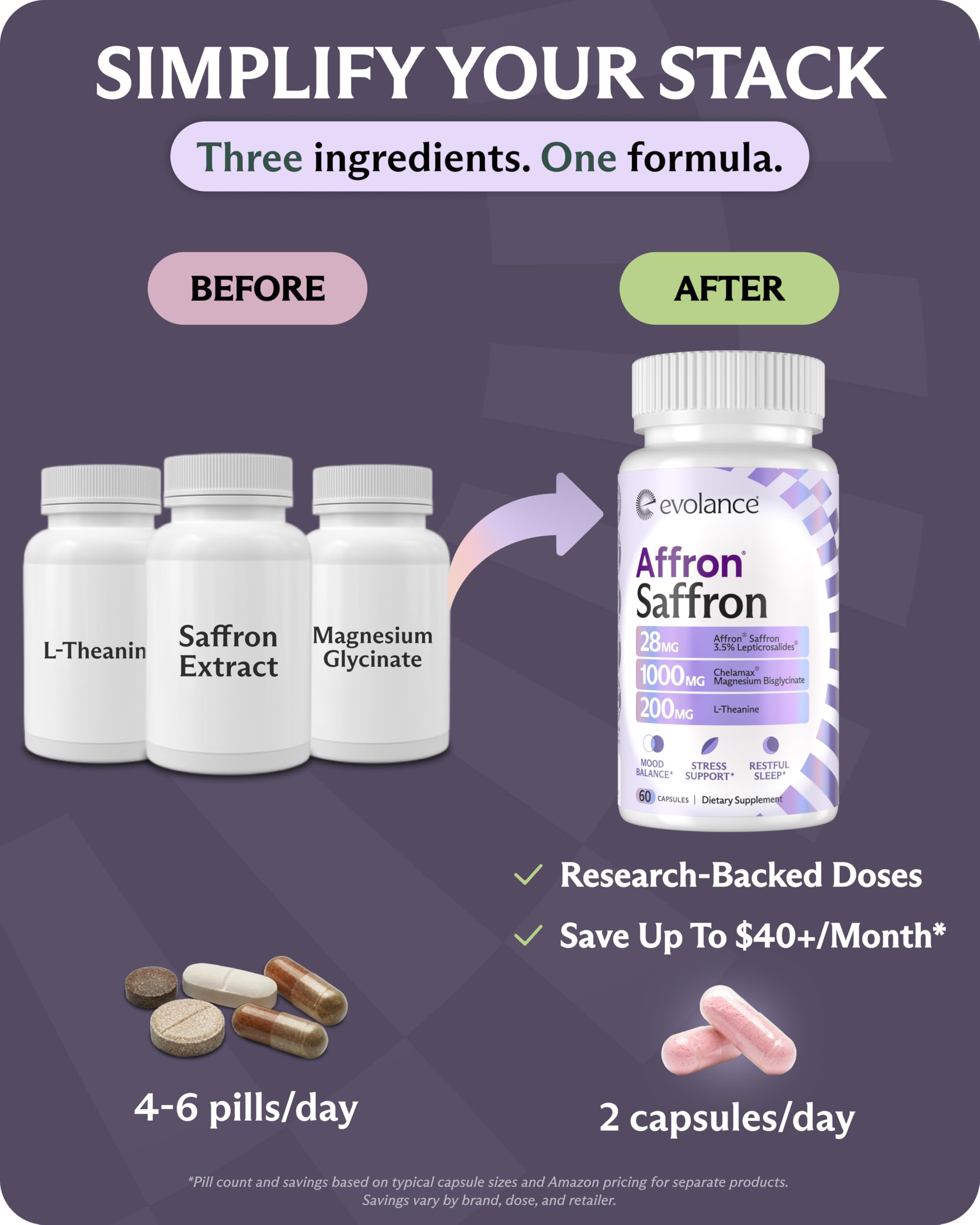 Evolance bottle on nightstand indicating melatonin-free wind-down support.