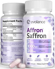 Evolance saffron bottle for mood support and daily balance.