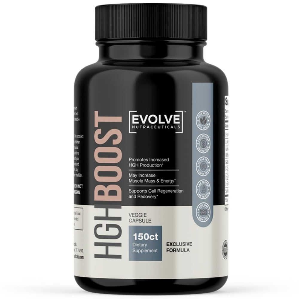 Evolve Nutraceuticals HGH Booster bottle front view for daily wellness