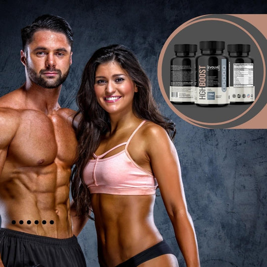 Evolve Nutraceuticals HGH Booster capsules ready for water