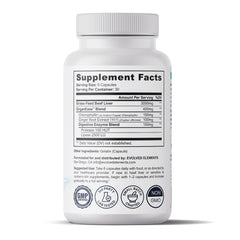 Evolved Elements Beef Liver Gentle ingredients highlight OrganEase for smoother digestion.