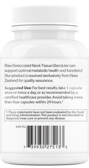 Evolved Elements Thyroid desiccated glandular packaging with clear label for quality.