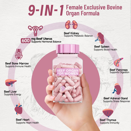 Ewecxine bottle open reveals capsules emphasizing nose-to-tail nutrition for daily vitality