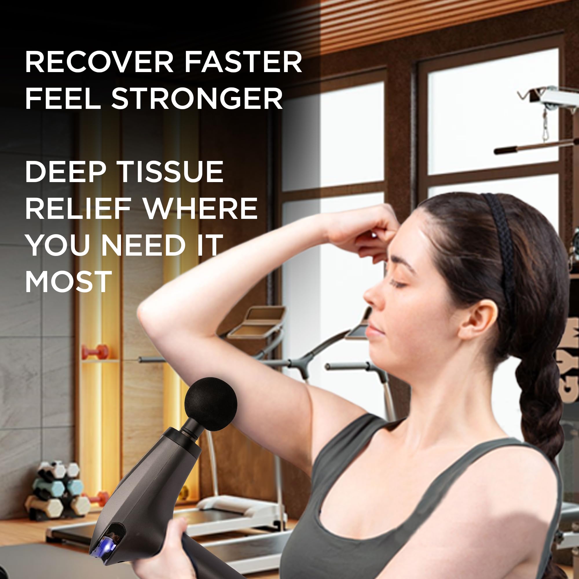 EXELLEON massage gun back and neck relief after workouts