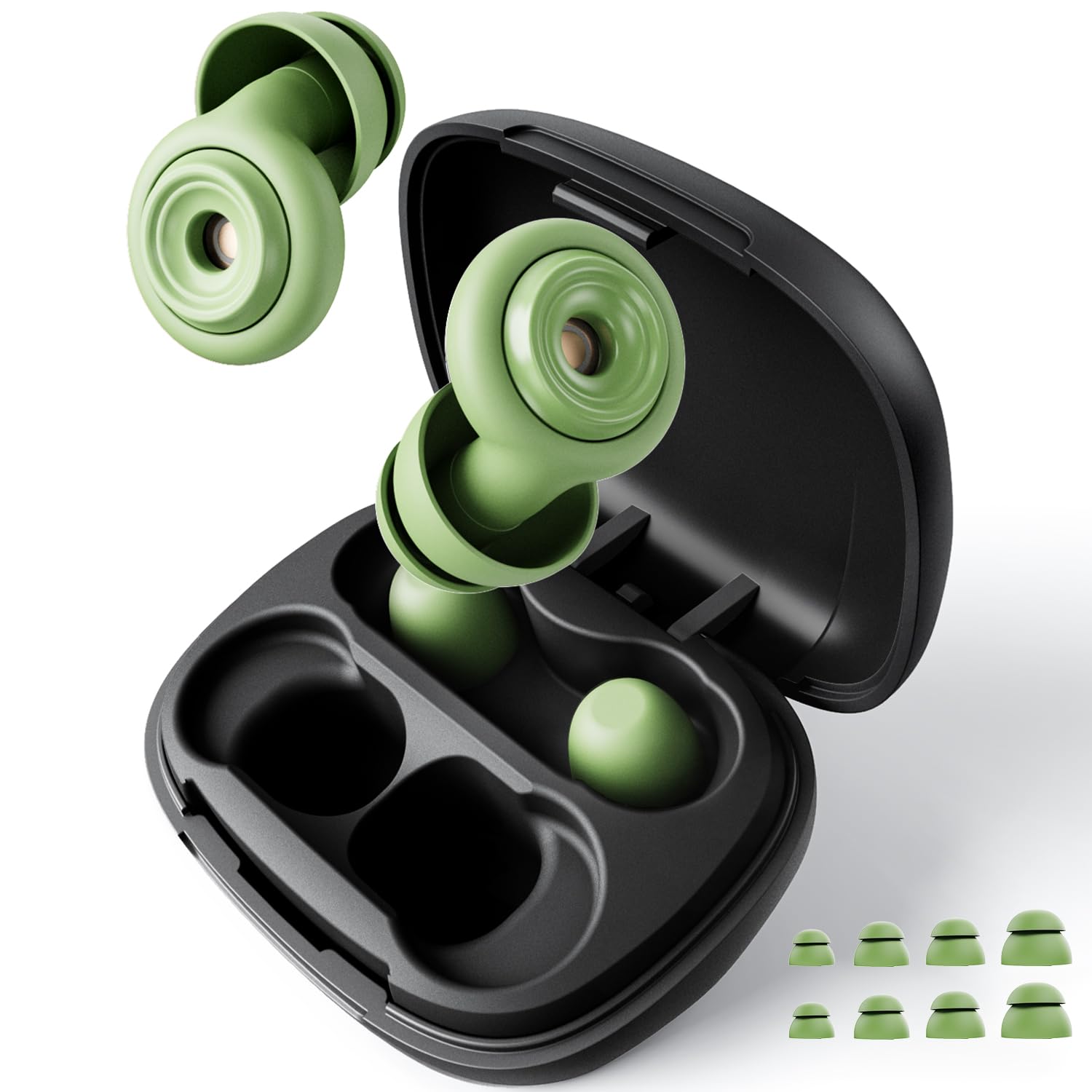 EXOVOW ear plugs show 45dB noise reduction for travel and sleep.