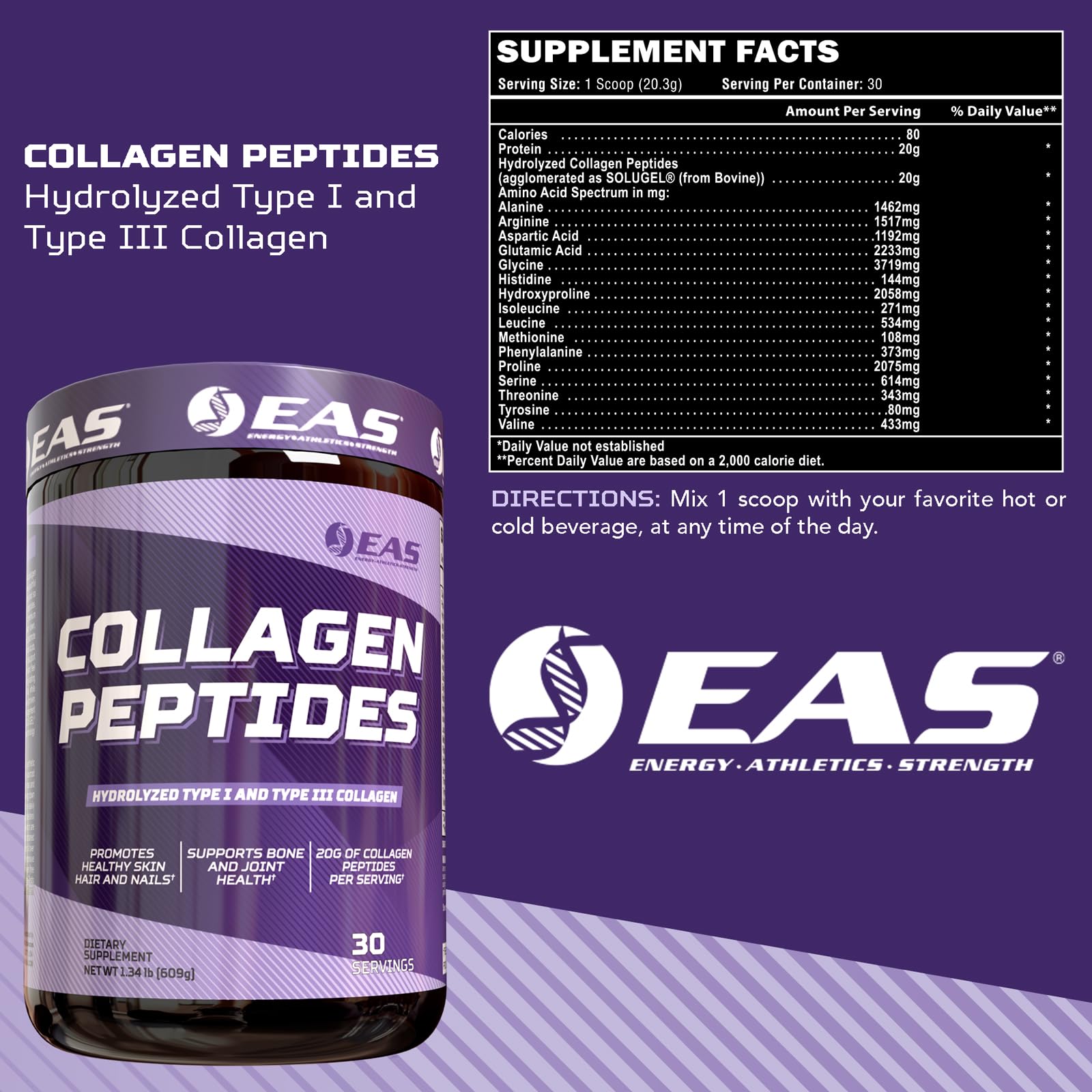 Collagen Peptides Powder scoop enabling convenient daily serving for skin, hair, and nail support.