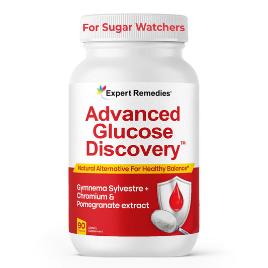 Expert Remedies Advanced Glucose bottle front view supports metabolism and daily use.