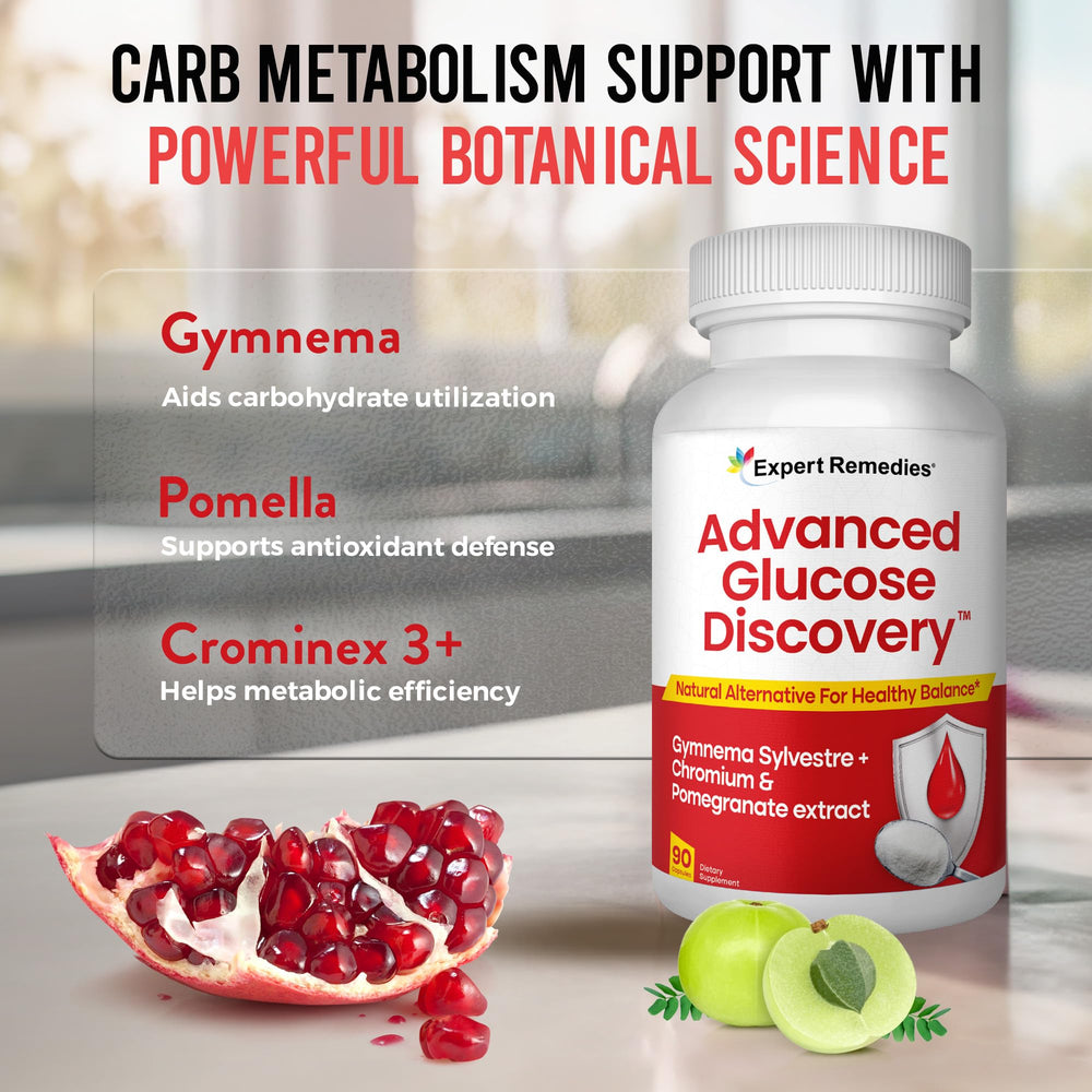 Expert Remedies Crominex 3+ capsules close-up showing metabolic support.