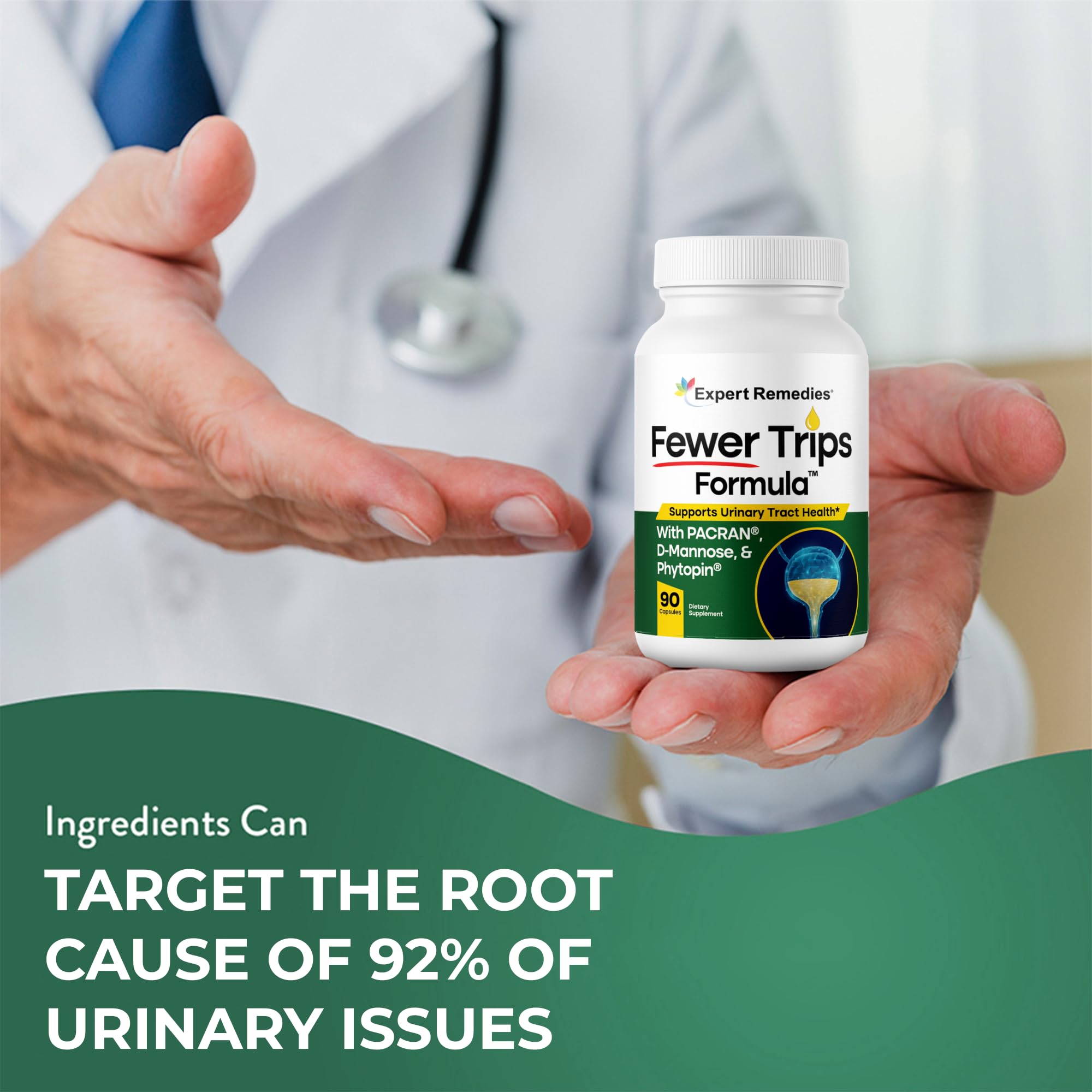 Expert Remedies D-Mannose capsules shown for proactive urinary health support.