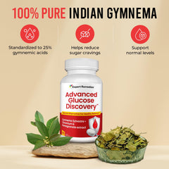 Expert Remedies glucose metabolism science graphic illustrates formula benefits.