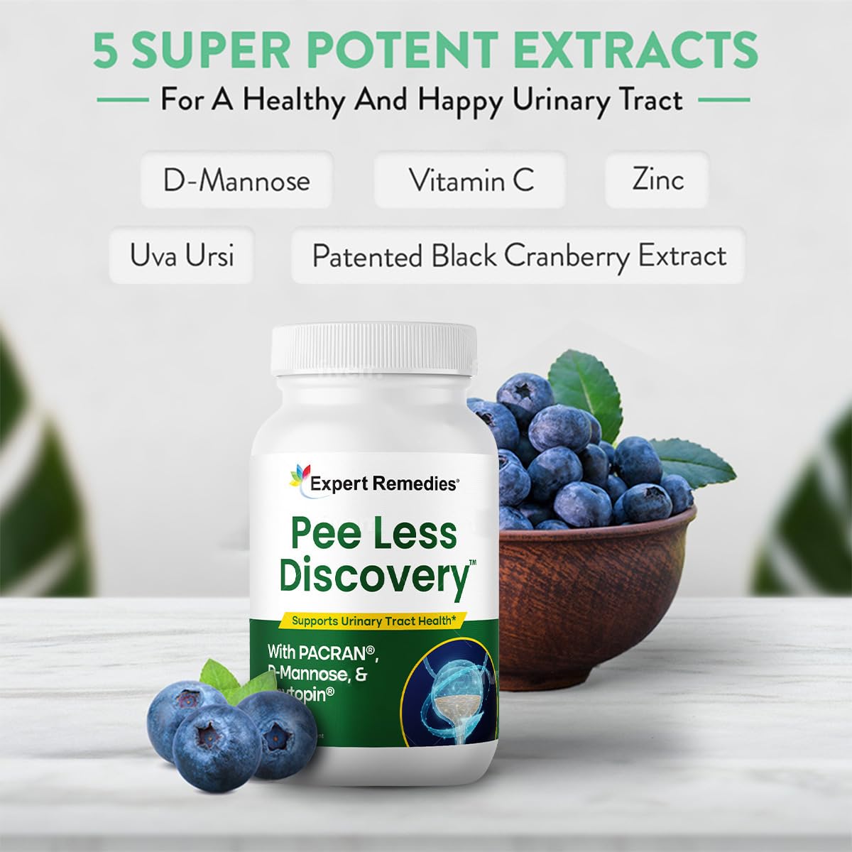Pee Less Discovery capsules arranged for daily use