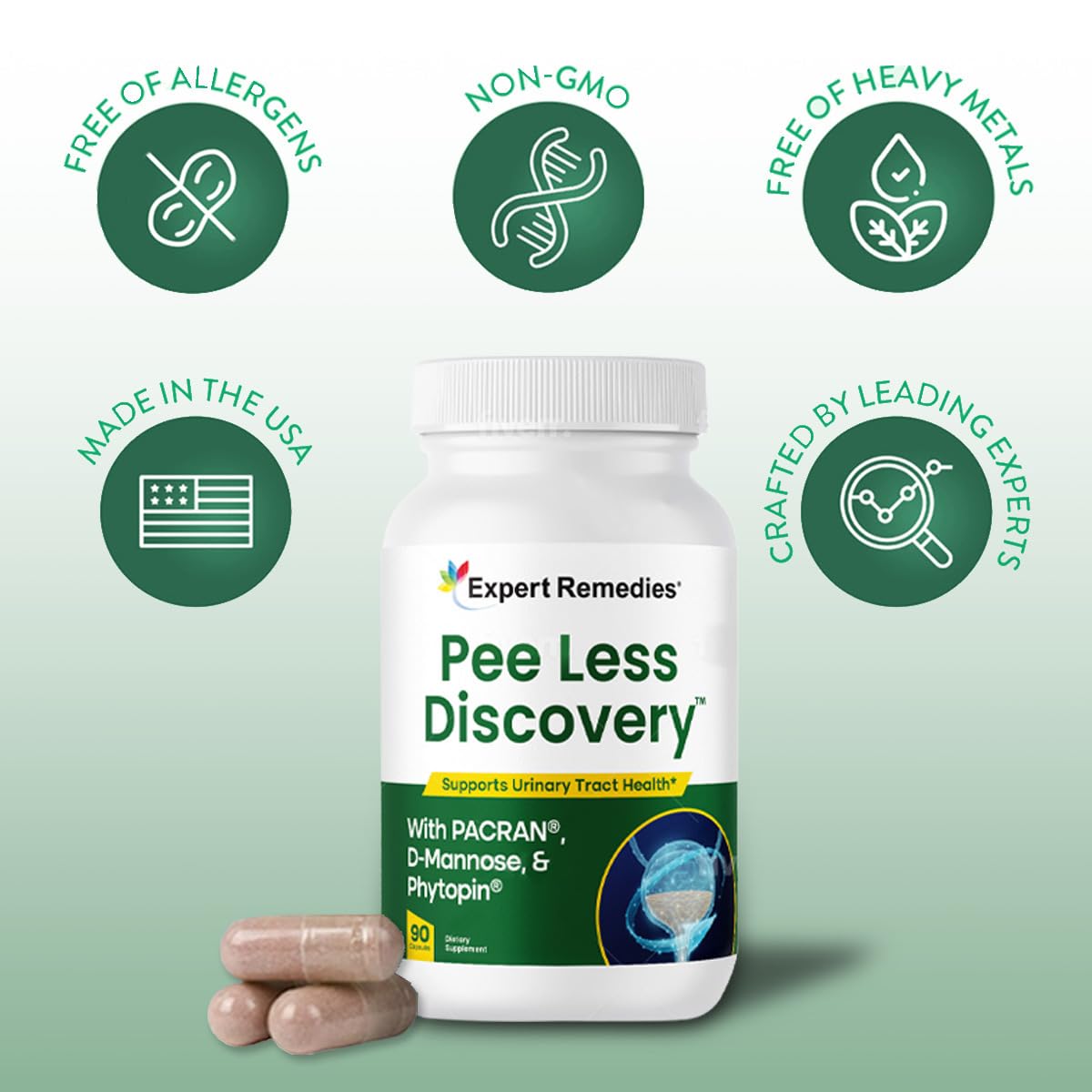 Pee Less Discovery packaging front featuring brand details