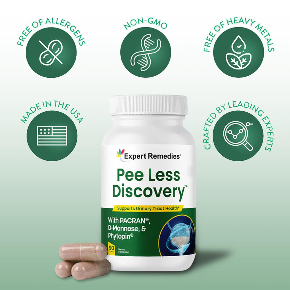 Pee Less Discovery packaging front featuring brand details