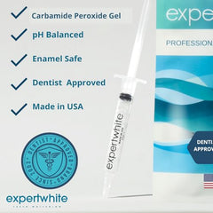 Tray application with gel drops for quick whitening bursts.