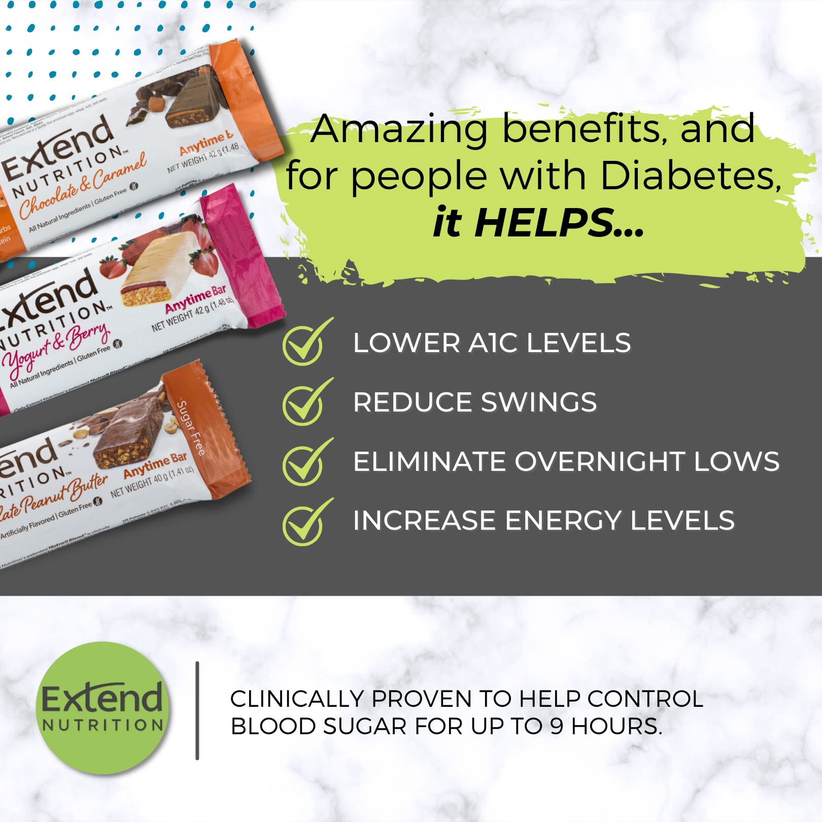 Extend Bar on-the-go snack with wrapper — perfect for between meals.