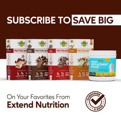 Extend Bar close-up shows satisfying texture and clean, keto-friendly snack.