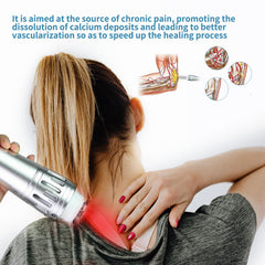 Extracorporeal Shockwave Therapy Machine applied to knees for targeted care.