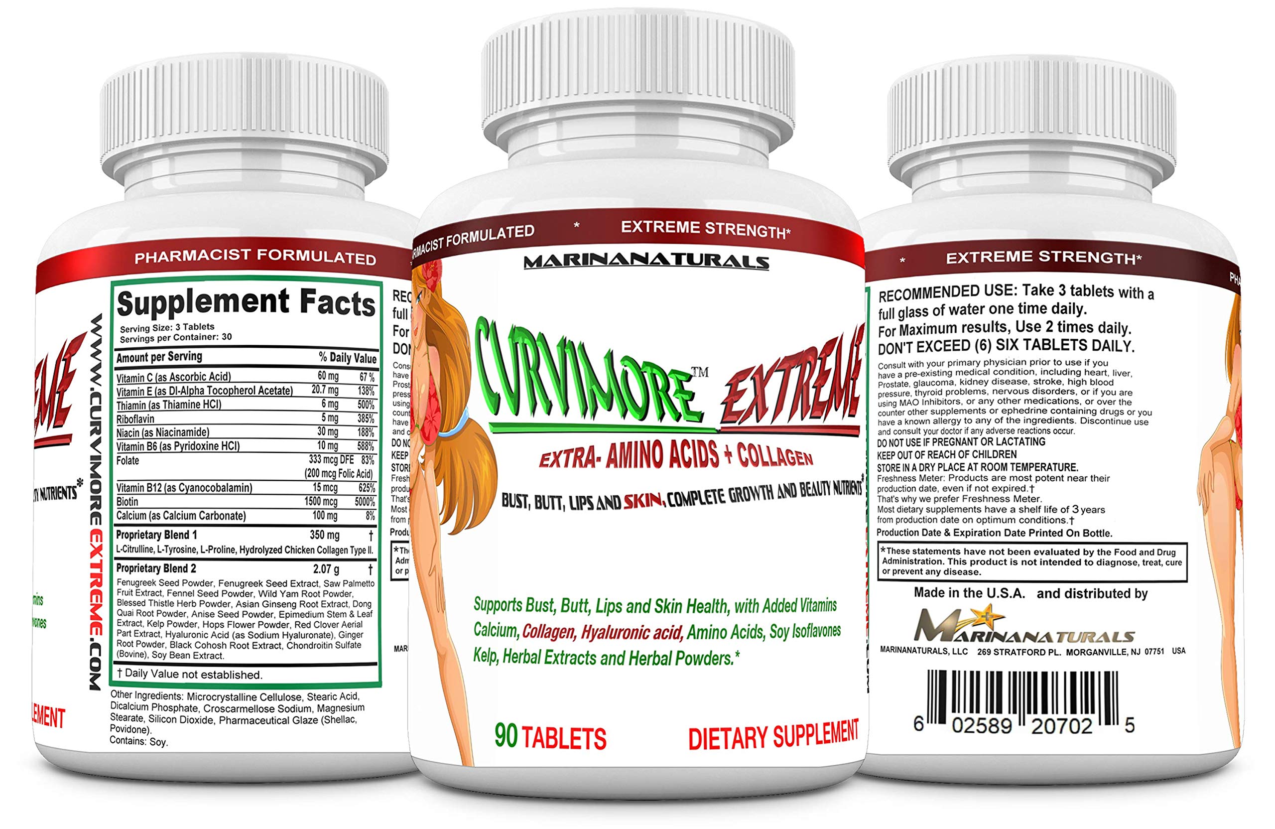 Extremely Naturals CURVIMORE Extreme pack shot communicates value with 90 tablets.