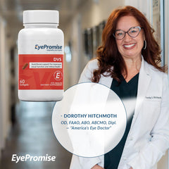 Close-up of EyePromise DVS softgels ready to swallow