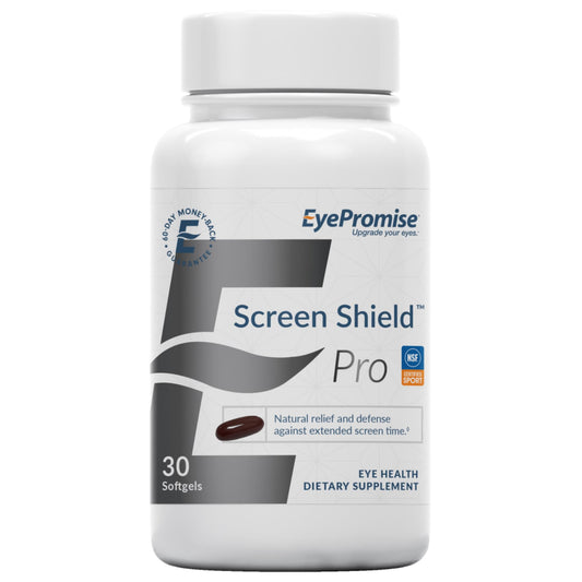 EyePromise Screen Shield bottle with softgels for daily eye support against screen strain