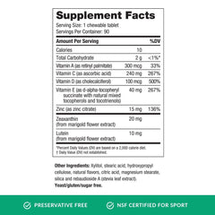 EyePromise Vizual Edge zeaxanthin and lutein graphic for visual support