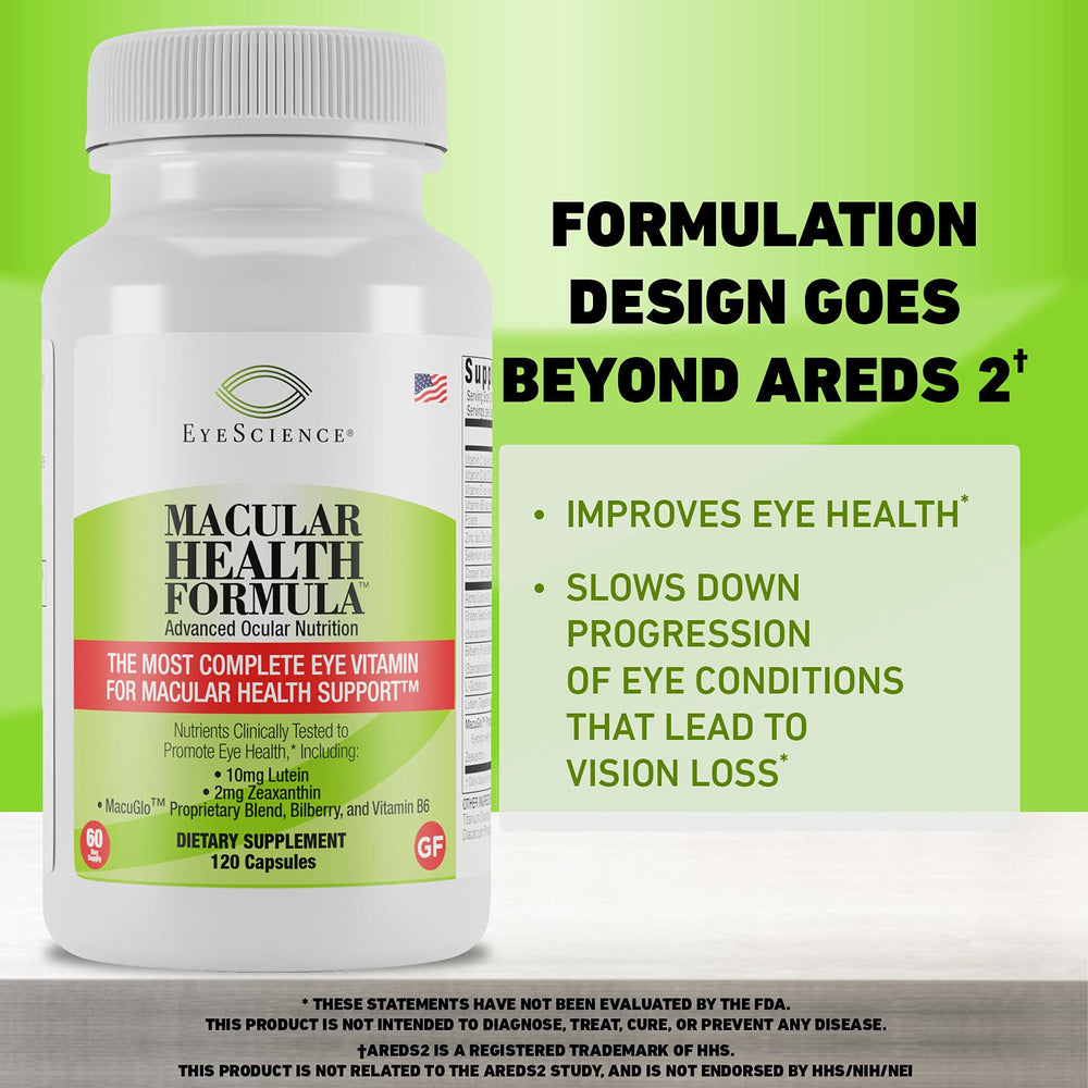 EyeScience Macular Health pill on a surface during daily routine