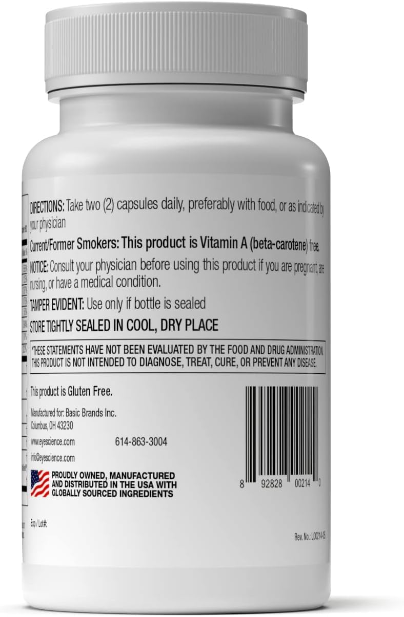 EyeScience vitamins with AREDS2-inspired formulation for comprehensive eye support.