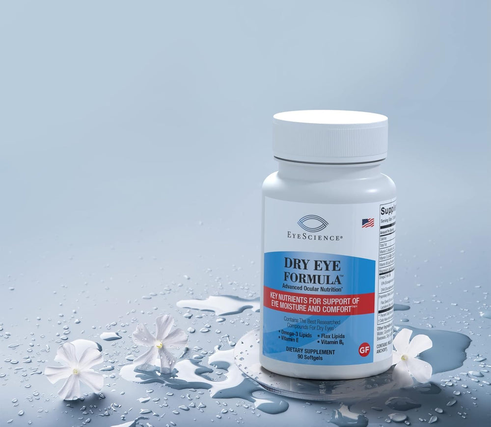 EyeScience Dry Eye Formula two-pack box indicating value and ongoing coverage.