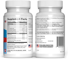 EyeScience Dry Eye Formula bottle back with ingredients and daily directions.