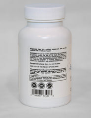 Capsules beside a glass of water indicating daily use for eye health.