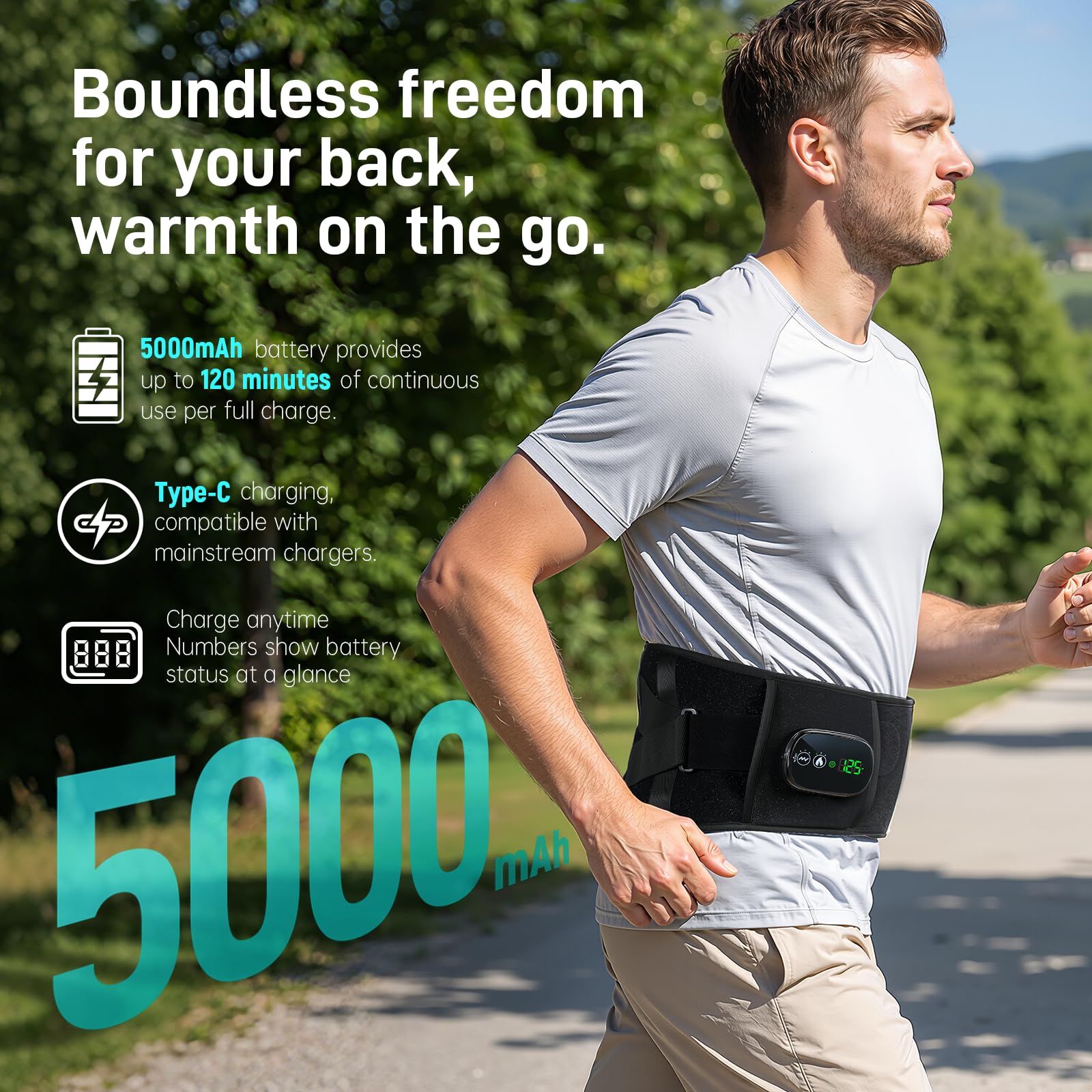 Eyomo ergonomic lumbar-support rods cradle the waist for comfort.