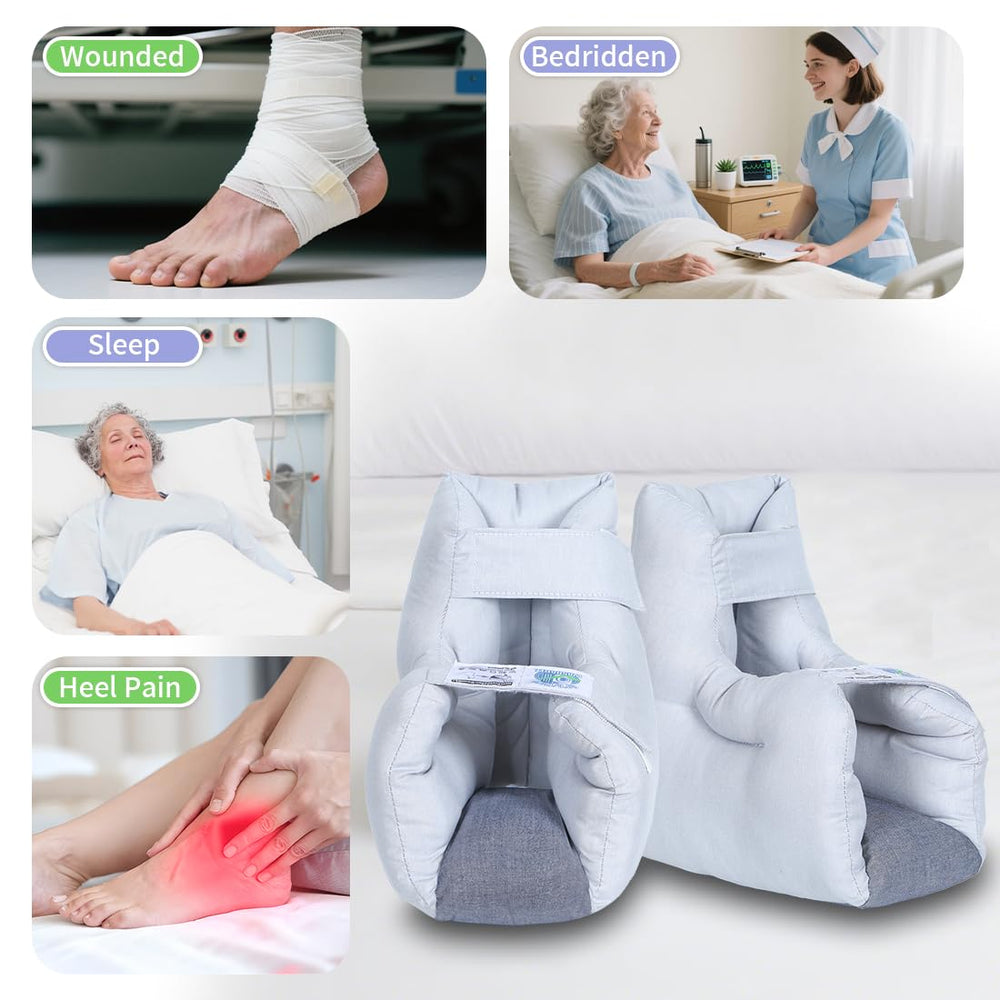 EZ Assistive heel protector gray inner view highlights plush padding for comfort.