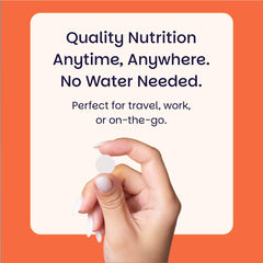 EZ Melts bottle shows 120 tablets providing 60 servings