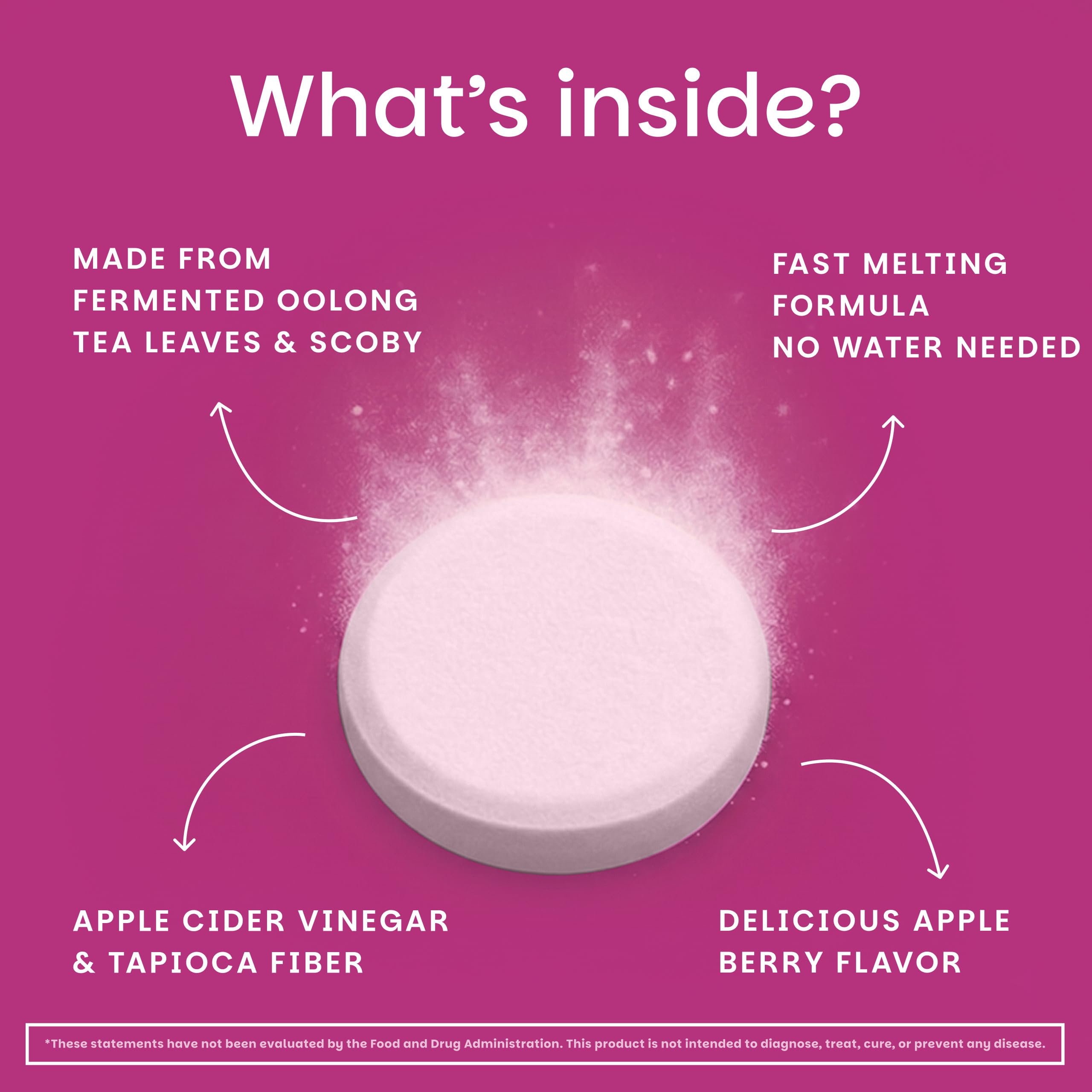EZ Melts Apple Cider Vinegar ingredient panel on bottle.
