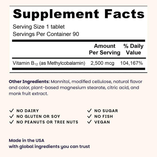 EZ Melts B12 dissolving tablets closeup highlighting quick sublingual intake.