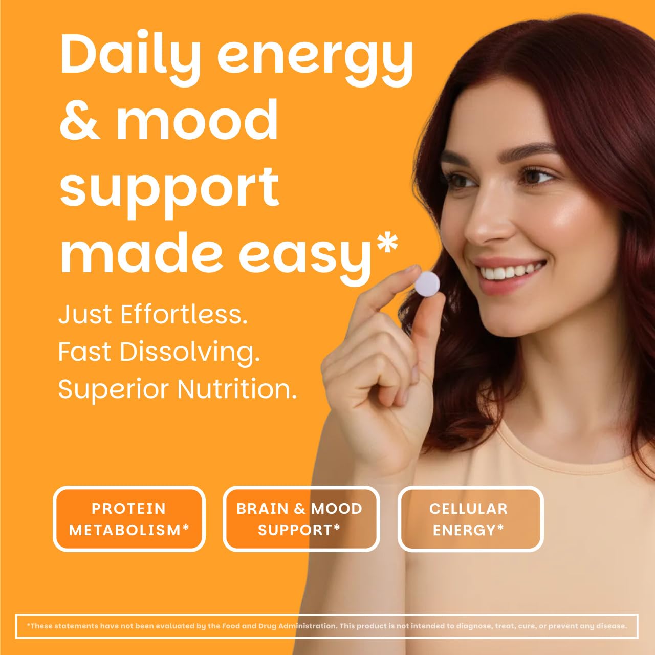 EZ Melts B6 dissolving in mouth for convenient on-the-go supplementation