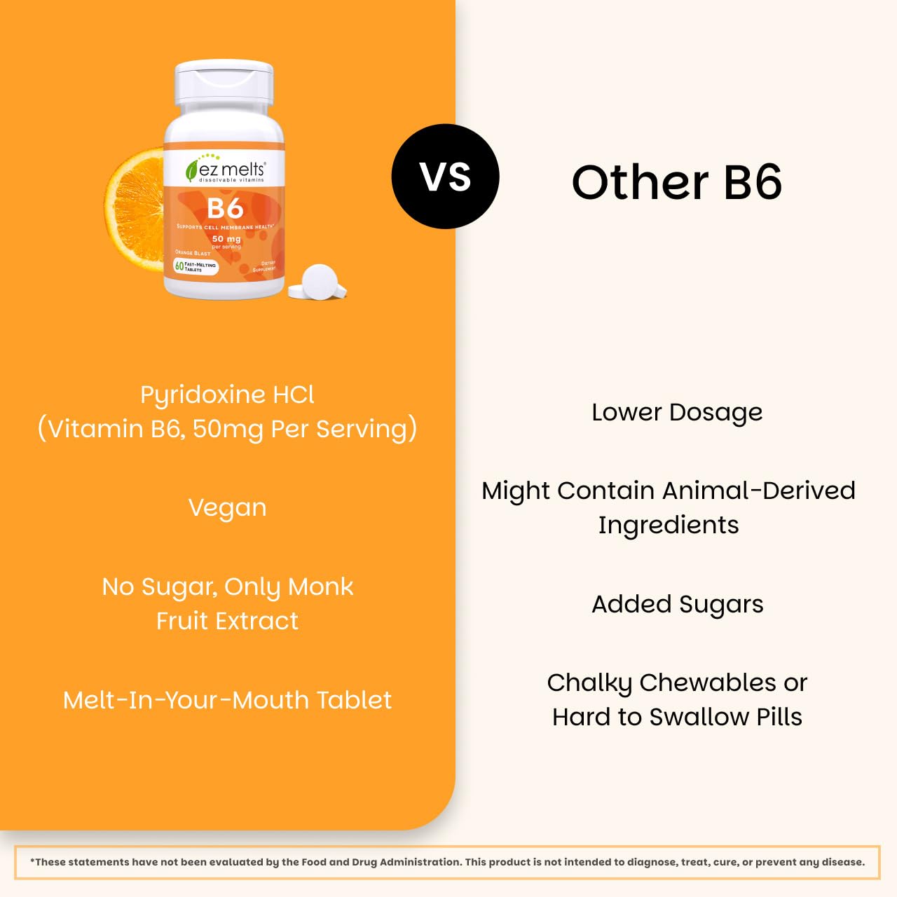 EZ Melts vegan, non-GMO formula with no artificial flavors
