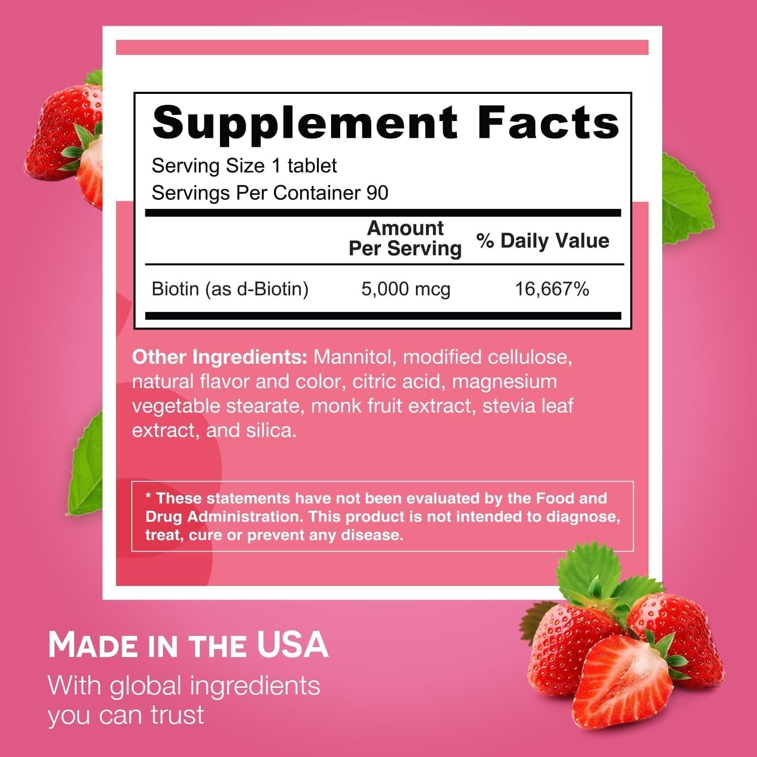 EZ Melts Biotin strawberry burst flavor enhances a tasty on-the-go routine.
