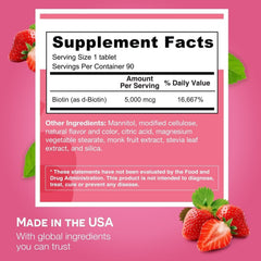 EZ Melts Biotin strawberry burst flavor enhances a tasty on-the-go routine.