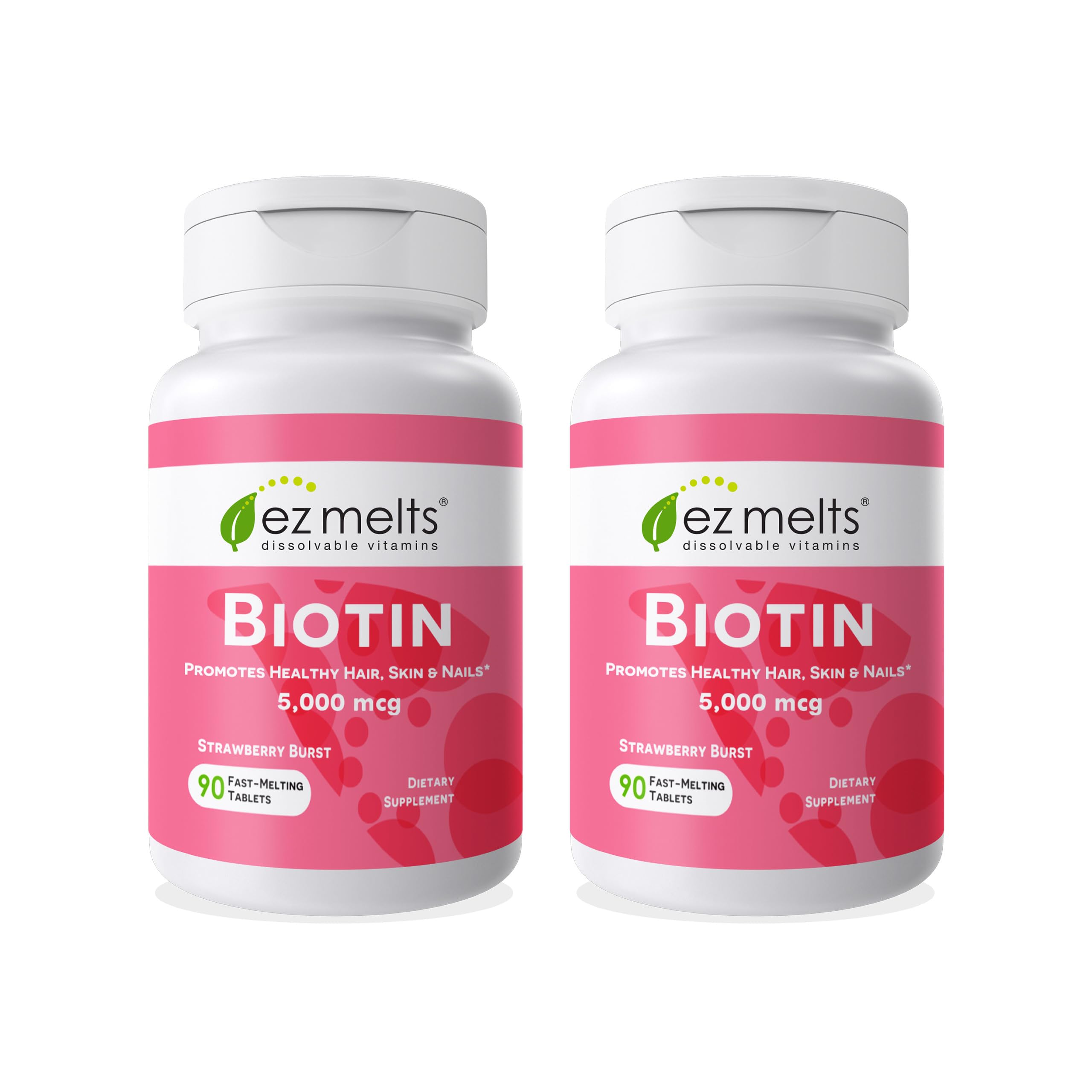 EZ Melts Biotin tablet dissolving quickly in the mouth for easy daily use.