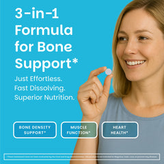 EZ Melts calcium magnesium with vitamin D3 label highlights bone and immune support.