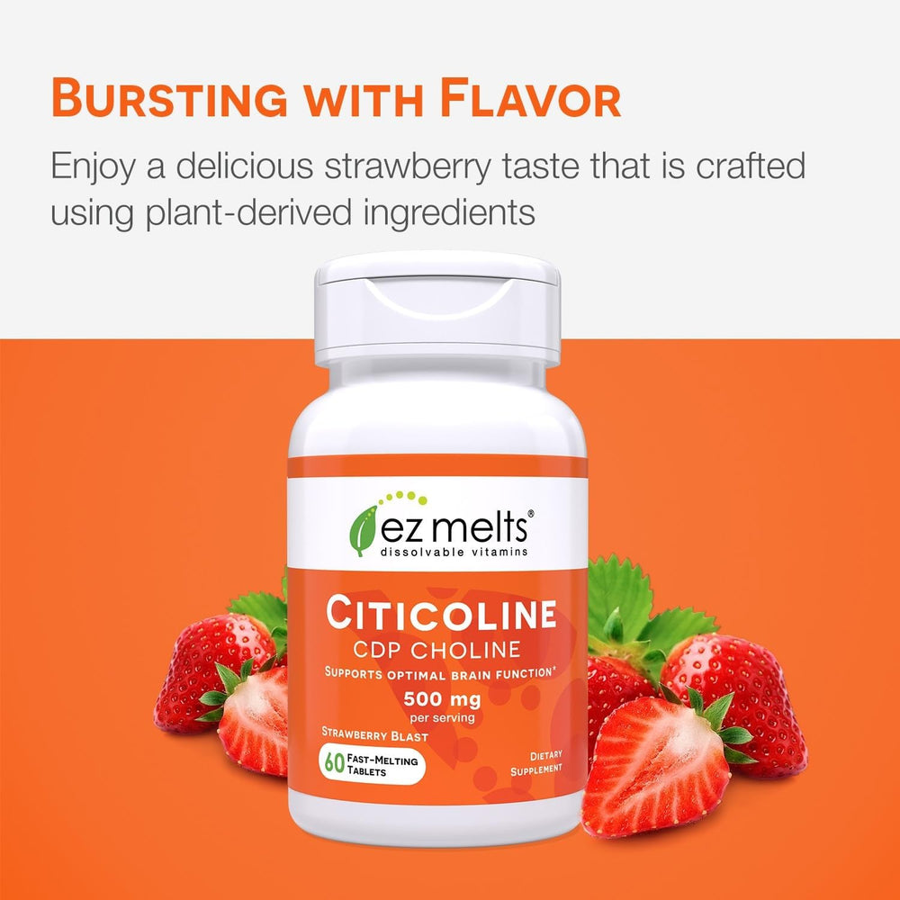Close-up of EZ Melts Citicoline dissolvable tablets
