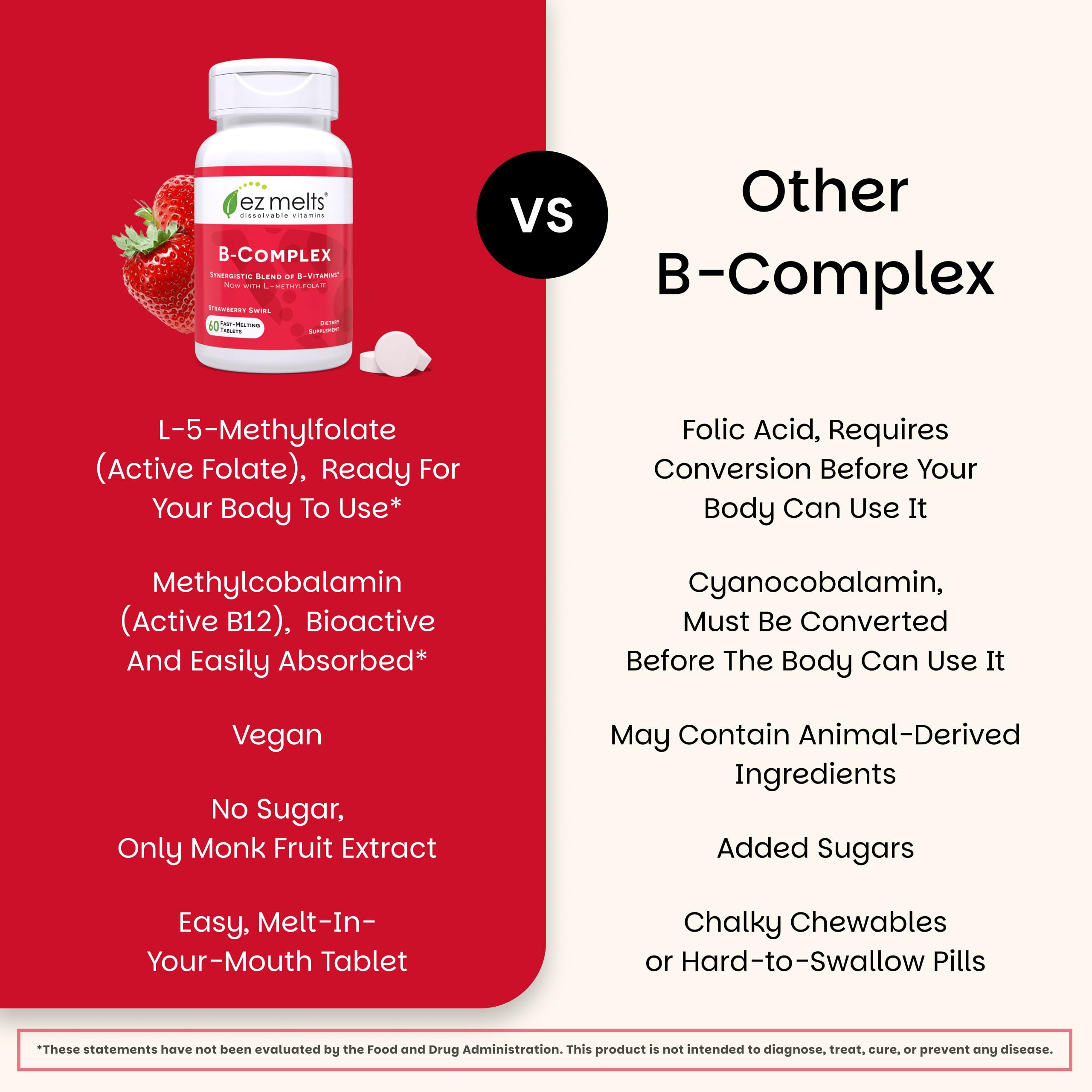 EZ Melts dissolvable B-Complex enhances cognitive energy and focus